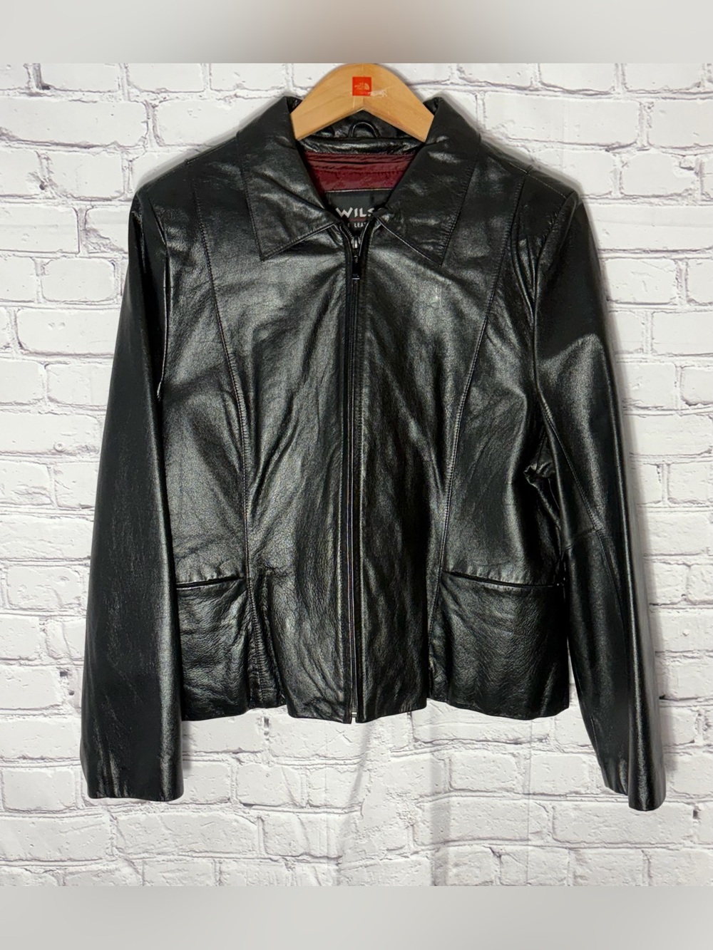 90s Vintage Wilson’s Leather Jacket Women’s XL Black Thinsulate Removable Liner